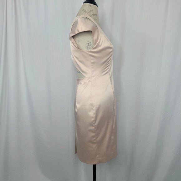 Black Halo Champagne Dress 6 Sheath Satin - Picture 8 of 12